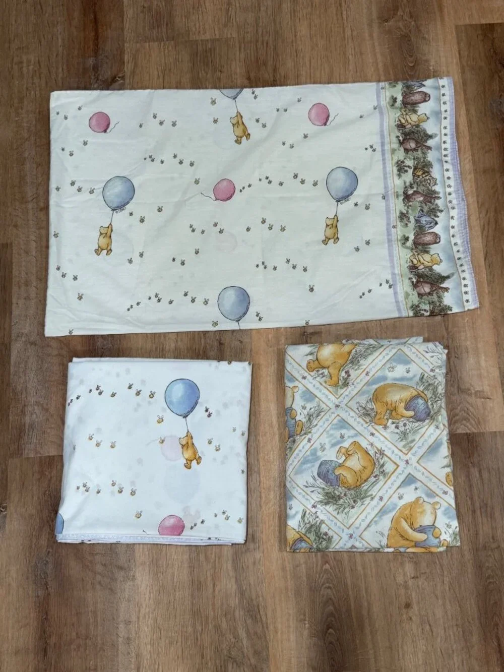 Vintage 90s Disney Winnie The Pooh Hundred Acre Wood Twin Bedding Set COMPLETE R